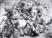 Leonardo  Da Vinci The Battle of Anghiari oil on canvas
